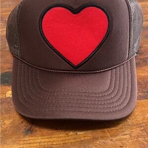 Aviator Nation Brown Hat with Red Heart